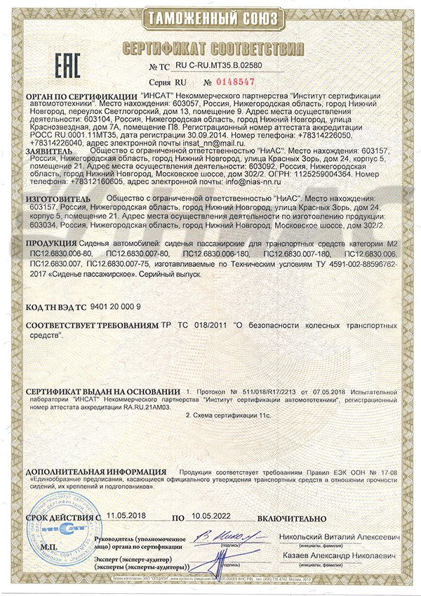 сертификат НиАС